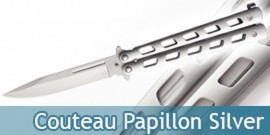 Couteau Papillon Balisong Entrainement Silver MT-872SL Lame Non