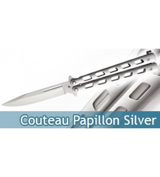 Couteau Papillon en Argent, Achat Poignard Papillon Pas Cher