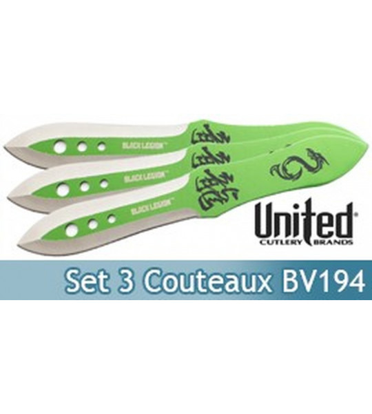 Set 3 Couteaux de Lancer BV194 Green Dragon