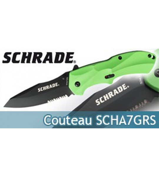 Couteau de Poche Schrade SCHA7GRS Green Edition