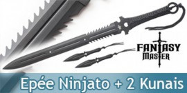 Pack Shinobi Epée Ninjato + 2 Kunais Ninja