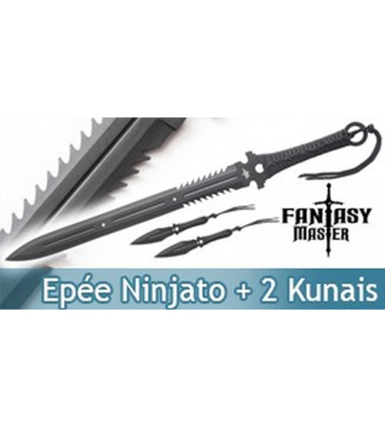 Pack Shinobi Epée Ninjato + 2 Kunais Ninja