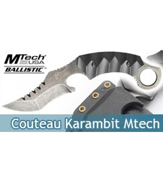 Couteau Karambit Gris Xtreme Ballistic MX-8072B
