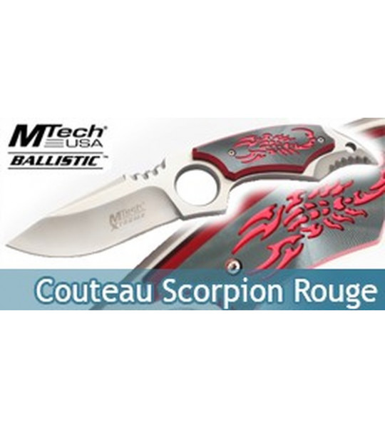 Couteau Scorpion Rouge Xtreme Ballistic MX-8078SBR