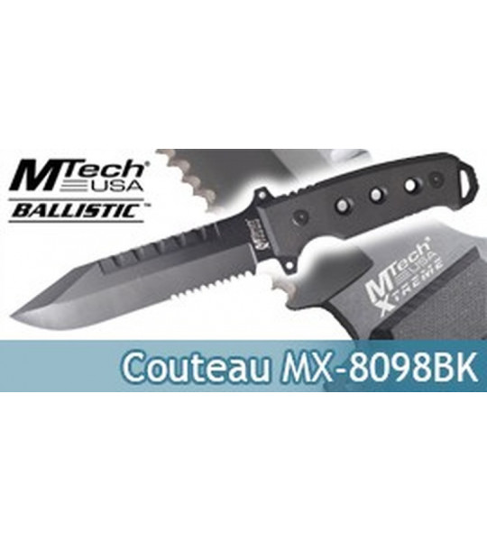 Poignard de Survie MX-8098BK Xtreme Ballistic