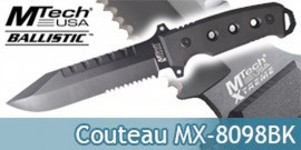 Poignard de Survie MX-8098BK Xtreme Ballistic