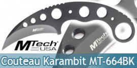 Couteau Karambit MTECH Black MT-664BK