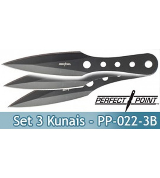Set 3 Kunais Couteaux PP-022-3B Perfect Point