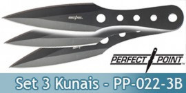 Set 3 Kunais Couteaux PP-022-3B Perfect Point