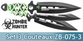 Set 3 Couteaux de Lancer Zombie Hunter ZB-075-3