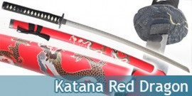 Katana Decoration Red Dragon Epee Sabre