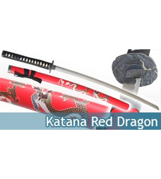 Katana Decoration Red Dragon Epee Sabre
