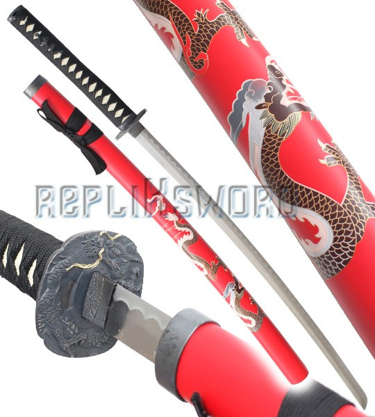 Katana Decoration Red Dragon Epee Sabre