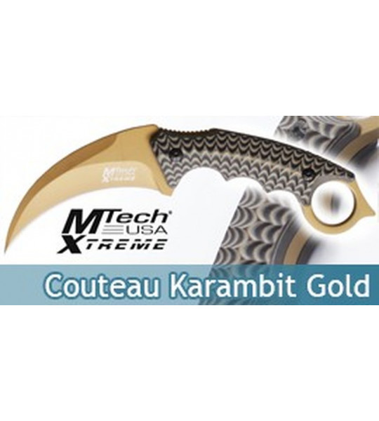 Couteau Karambit Mtech USA MX-8140BN Gold Edition