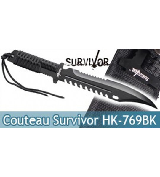 Couteau de Survie Black Survivor HK-769BK Poignard