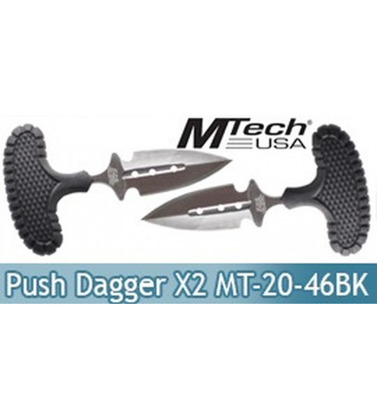 Set 2 Couteaux Push Dagger MT-20-46BK Mtech USA