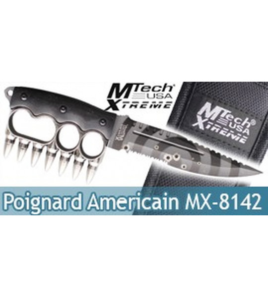 Couteau Poing Americain Poignard Mtech MX-8142SL