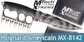 Couteau Poing Americain Poignard Mtech MX-8142SL