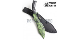 Machette Zombie Hunter Green Kukri Couteau ZB-117GN