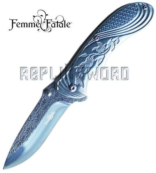 Couteau Pliant Blue Flowers Femme Fatale FF-A008BL Couteau Pliant Blue Flowers Femme Fatale FF-A008BL