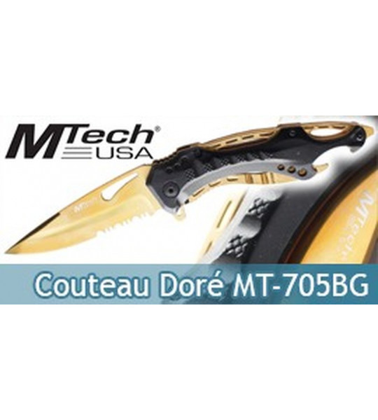 Couteau Pliant Tactique Doré Mtech USA MT-705BG