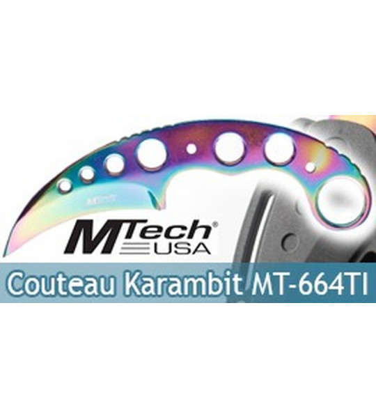 Couteau Karambit Rainbow Mteh USA MT-664TI