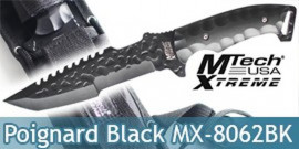 Poignard de Chasse Dague Mtech Xtreme MX-8062BK