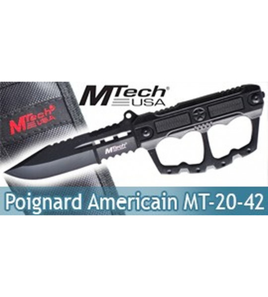 Poignard Poing Americain Black Couteau MT-20-42BK