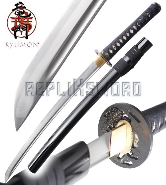 Ryumon Wakizashi Black Dragon Carbone 1065 Epee Ryumon Wakizashi Black Dragon Carbone 1065 Epee