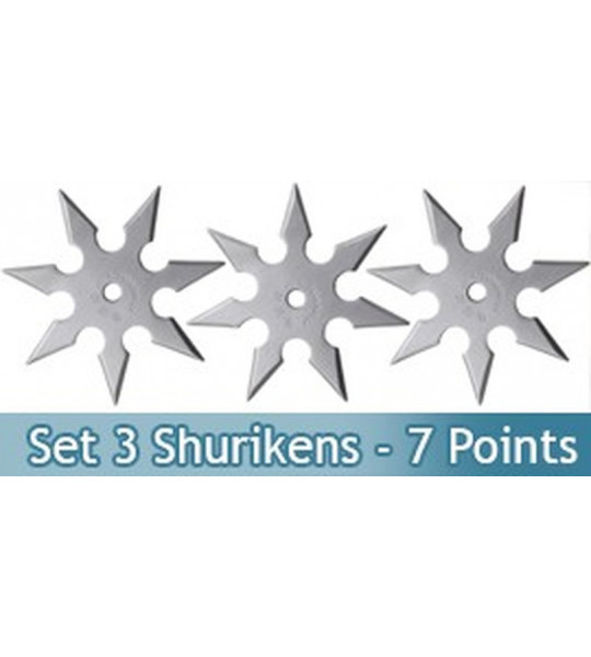 Set 3 Shurikens a Lancer Shinobi Etoile de Jet Ninja 7 points