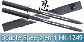 Double Epee Ninja 2 en 1 Ninjato Sabre HK-1249 