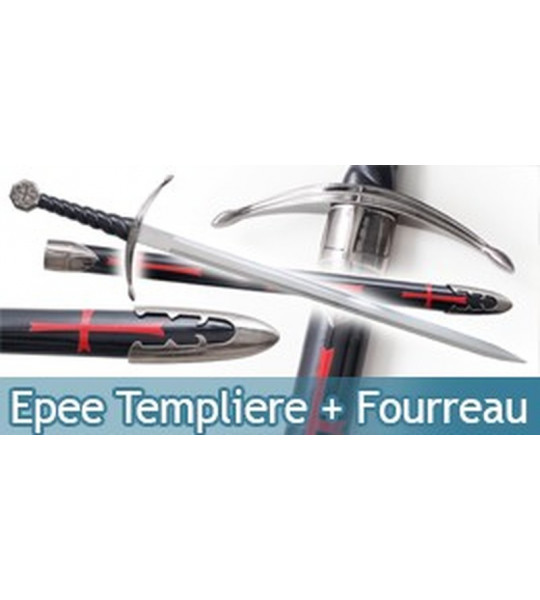 Epee Templiere + Fourreau Black Edition