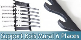 Support Bois Murale 6 Places Katana Epee Sabre Presentoir