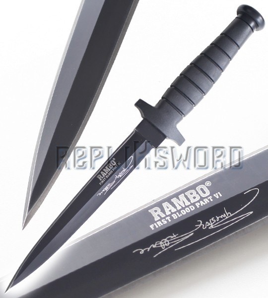 Couteau Rambo Double Tranchant Poignard Dague