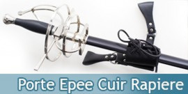 Porte Epee Cuir Rapiere Support