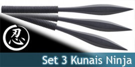 Lot de 3 Couteaux a Lancer Ninja Kunais Shinobi