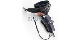 Ceinturon Noir Cowboy Porte Pistolet avec Balles 1 Place