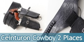 Western Holster Noir Cowboy Porte Pistolet 2 Places