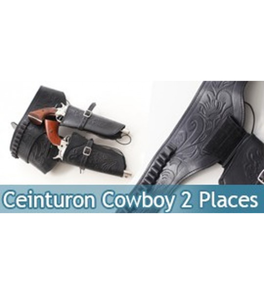 Western Holster Noir Cowboy Porte Pistolet 2 Places