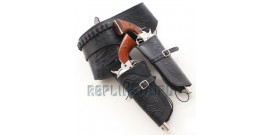 Western Holster Noir Cowboy Porte Pistolet 2 Places