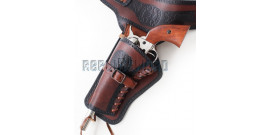 Western Holster Cowboy Porte Pistolet Ceinture 2 Places