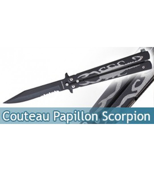 Couteau Papillon Noir Black Scorpion 812