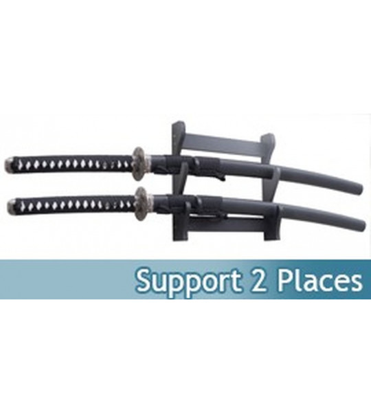 Support Bois 2 places Katanas Presentoir Mural ou a Poser