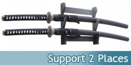 Support Bois 2 places Katanas Presentoir Mural ou a Poser