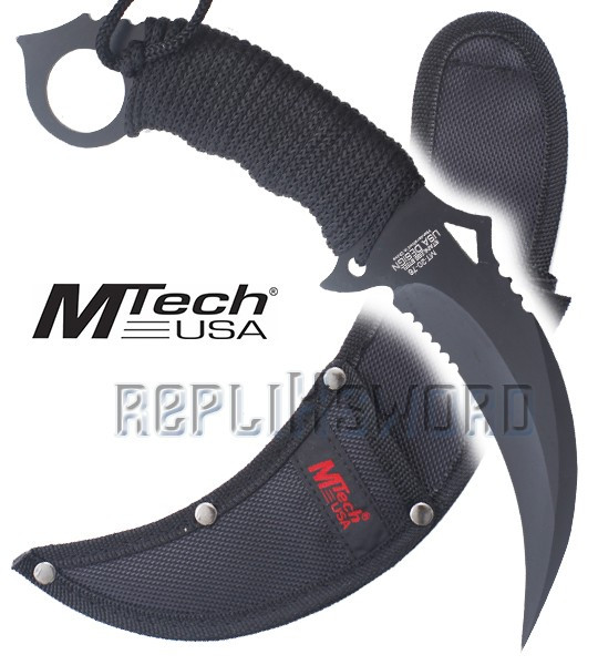 Couteau Karambit Mtech USA MT-20-76BK Black Edition