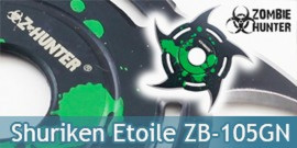 Shuriken Circulaire Etoile Zombie Hunter Green ZB-105GN