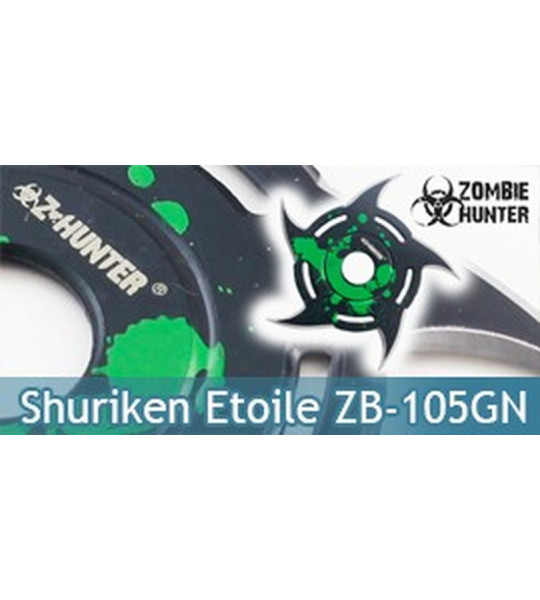 Shuriken Circulaire Etoile Zombie Hunter Green ZB-105GN