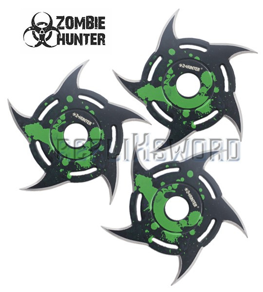 Set 3 Shurikens Circulaire Etoile Zombie ZB-105GNX3 Set 3 Shurikens Circulaire Etoile Zombie ZB-105GNX3