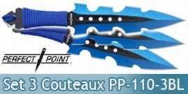 Set 3 Couteaux de Lancer Blue Perfect Point PP-110-3BL