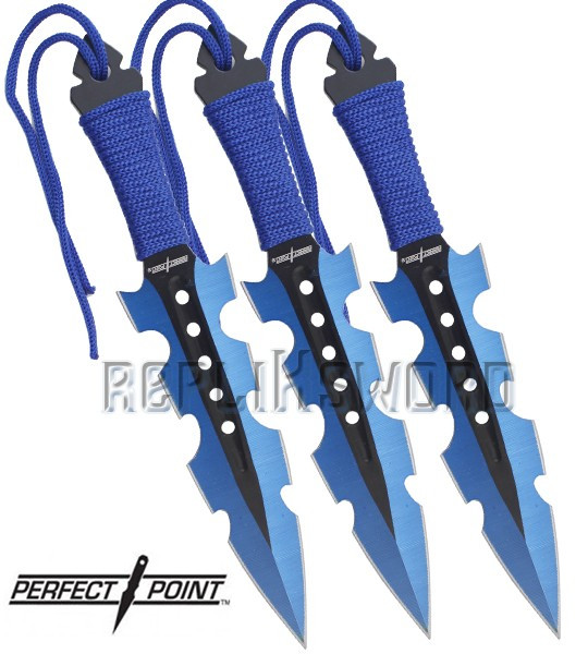 Set 3 Couteaux de Lancer Blue Perfect Point PP-110-3BL